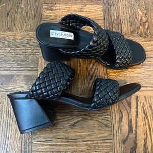 STEVE MADDEN braided slip on sandal heels